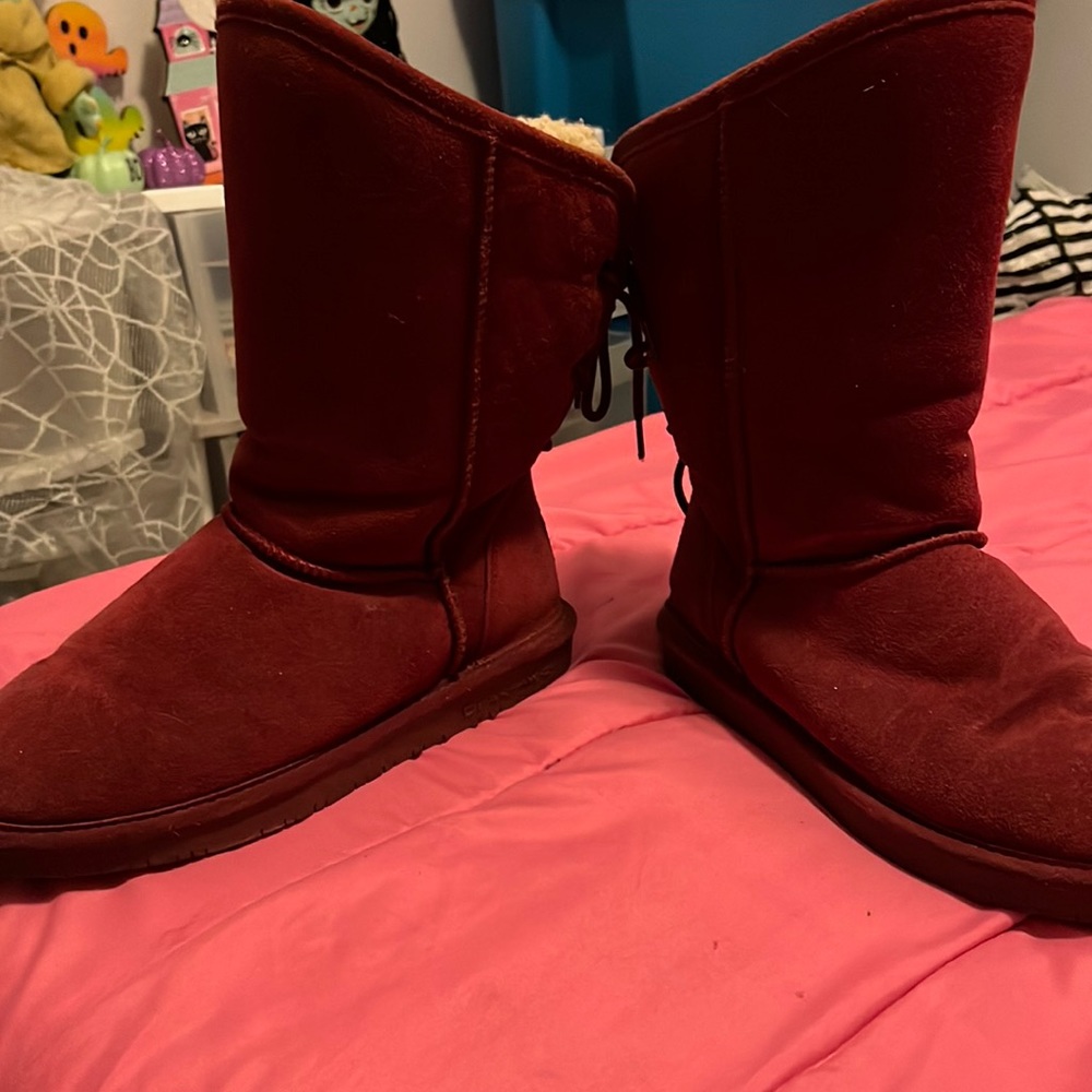 Maroon boots